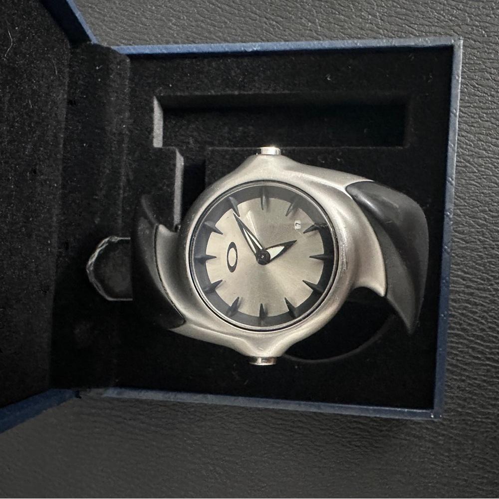 Oakley Silver Dial Watch with Black Band - Picture 3 of 4